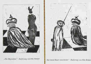 Schach Postkarten in schwarz-wei illustriert
