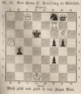Schachkomposition von Otto Wlfing in Elberfeld 1859