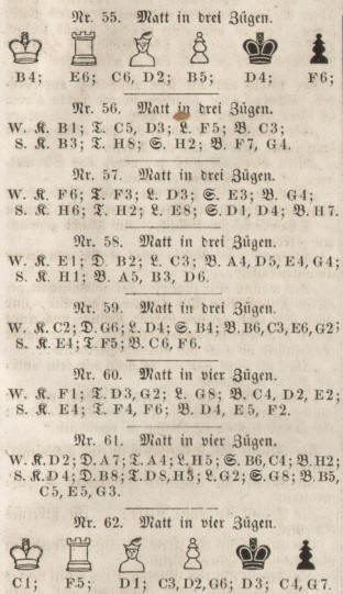 Problemschach Dreizger von Konrad Bauer 1862 in Olmtz