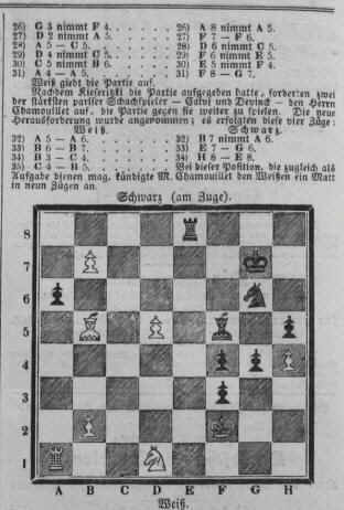 Chamouillet Kieseritzky Partie Correspondenz 1844 Schach Chess