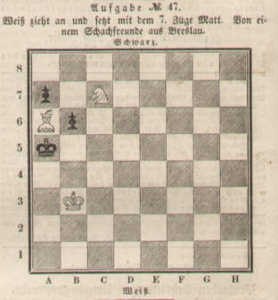 Breslau Schachkomposition 1844 Matt in sieben Zgen