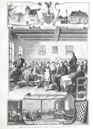 Schachturnier in der Schule zu Strbeck 1883 nach Zeichnung von Wilhelm Wollschlger 1851-1941
