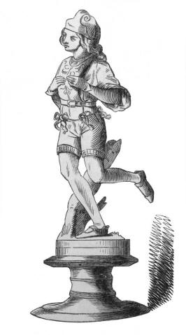 Lufer - Schachfigur, Holzstich von 1850