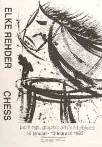 Elke Rehder Ausstellungsplakat Chess Galerie Driebergen Niederlande 1995