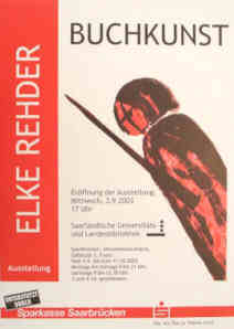 Plakat Buchkunst Schach Ausstellung Elke Rehder in Saarbrücken