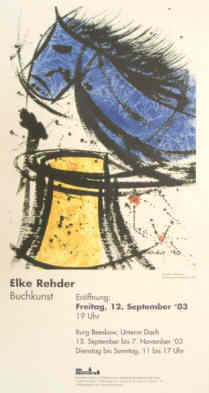 Elke Rehder Plakat der Kunstausstellung im Kulturzentrum Burg Beeskow Kreis Oder Spree 2003