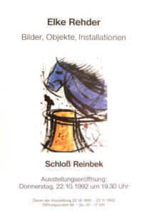 Elke Rehder Plakat Ausstellung Schloss Reinbek 1992 Kunstausstellung