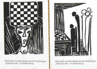 Schachnovelle Stefan Zweig schwarz-weiße Schachpostkarten