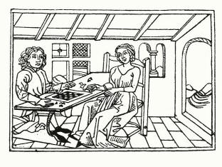 Schachspiel Holzschnitt aus Ingolds goldenem Spiel, Augsburg 1472