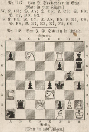 Schachproblem von Johannes Seeberger und Johan Gustaf Schultz