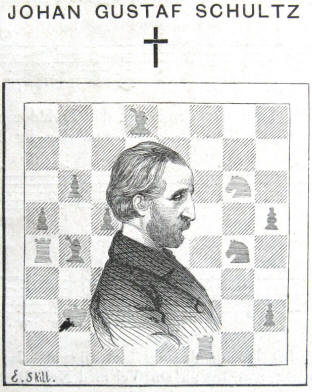 Johan Gustaf Schultz, 1839 - 1869, war ein schwedischer Schriftsteller, Publizist, Schachspieler und Schachkomponist.
