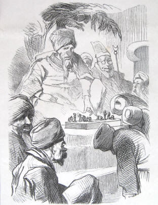 Schachillustration zurr Erzhlung "Das Schachspiel" von Adolf von Winterfeld.