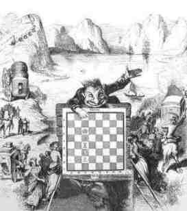 chess teacher is teaching the people the game of chess, an illustration by the artist Uwe Holstein